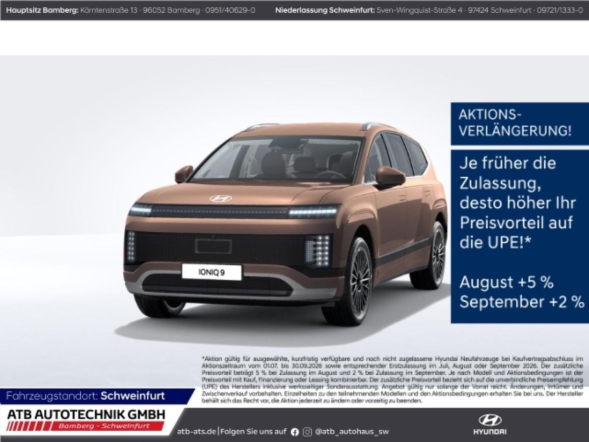 Hyundai IONIQ 9 9 UNIQ 110 kWh Allradantrieb HUD Navi Leder Leasing