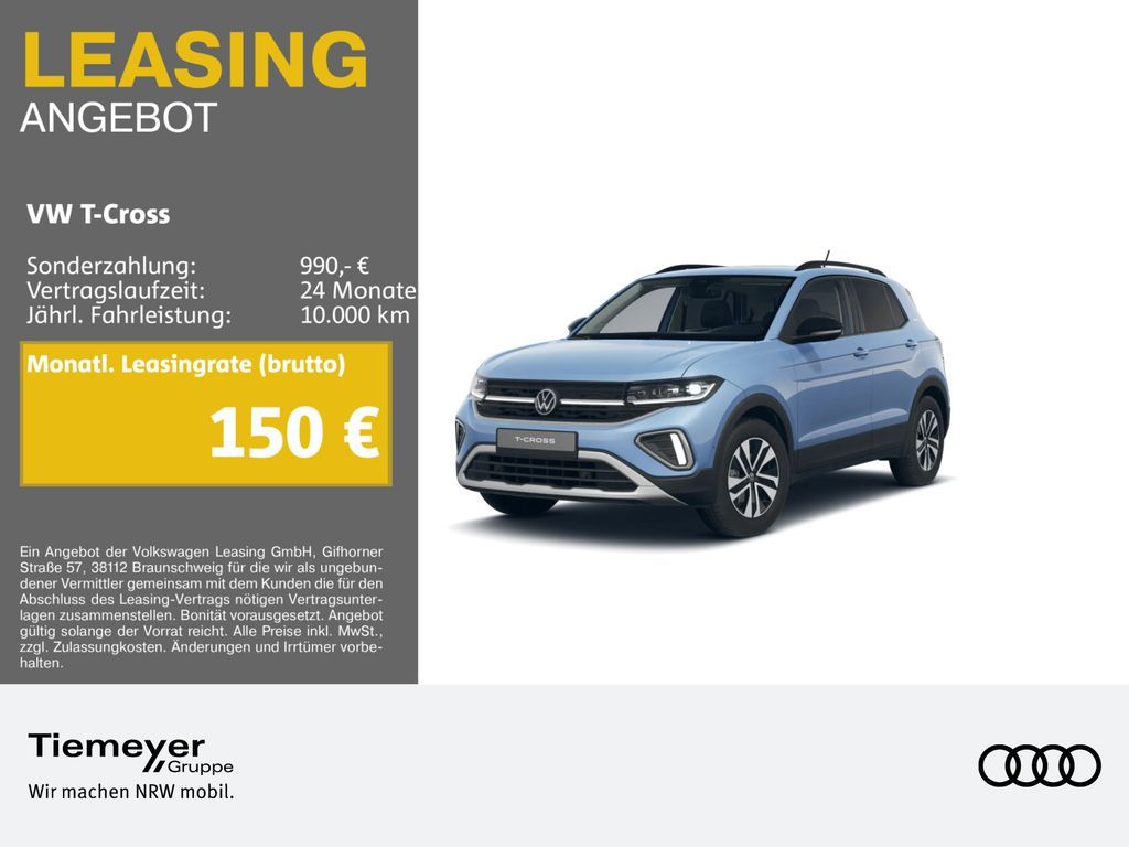 Volkswagen T-Cross 1.0 TSI ENERGY MATRIX KAMERA NAVI APP-CO Leasing