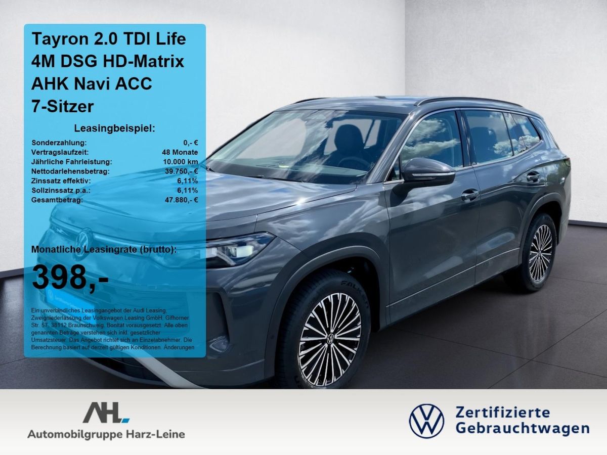 Volkswagen Tayron 2.0 TDI Life 4M DSG HD-Matrix AHK Navi ACC 7-Sitzer Leasing