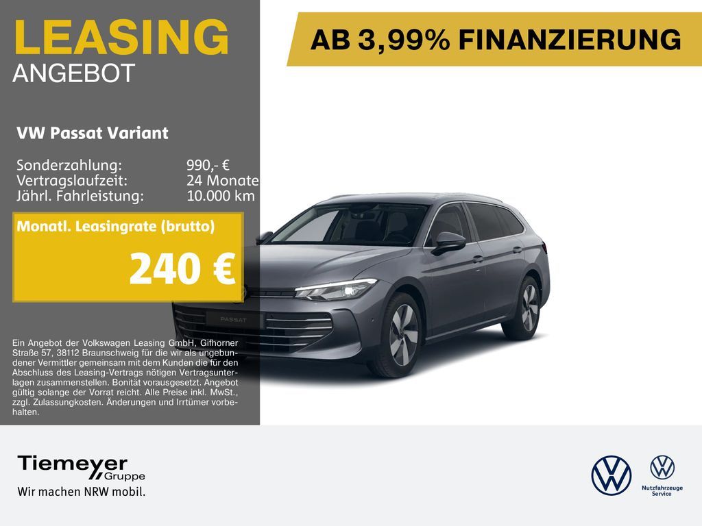 Volkswagen Passat Variant 2.0 TDI DSG BUSINESS LM17 LEDER S Leasing