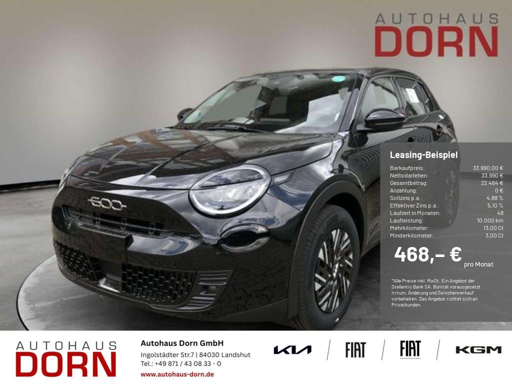 Fiat 600 E Red 54 kWh PDC LED Klimaautomatik Leasing