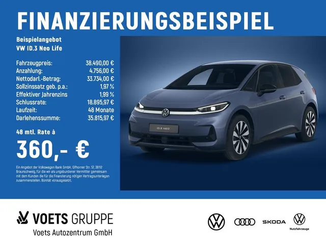 Volkswagen ID.3 Neo Life FRONTASSIST+KEYLESS+NAVI+LANEASSIS