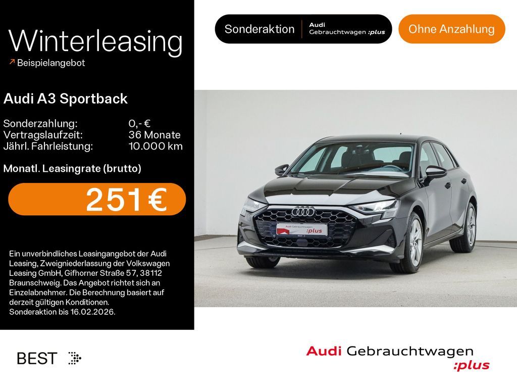 Audi A3 Sportback 30 TDI advanced*NAVI-PLUS*AHK*VIRTU Leasing