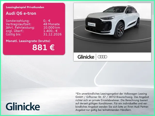 Audi Q6 e-tron qu. Luft AHK Pano LM 21" 360° B&O Head