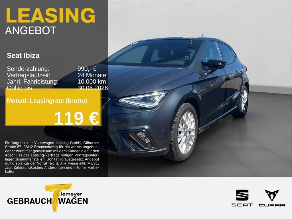 Seat Ibiza 1.5 TSI DSG FR KAMERA NAVI LED ACC Leasing