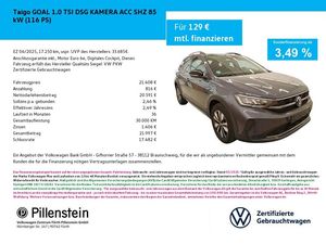 Volkswagen Taigo GOAL 1.0 TSI DSG KAMERA ACC SHZ