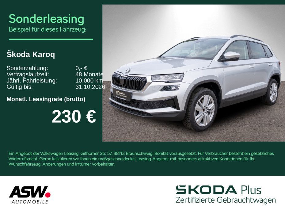 Skoda Karoq Selection 1.5 TSI DSG LED Navi RFK ACC SHZ Leasing
