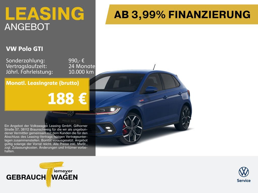 Volkswagen Polo GTI LM18 KAMERA KEYLESS SPORTSELECT Leasing