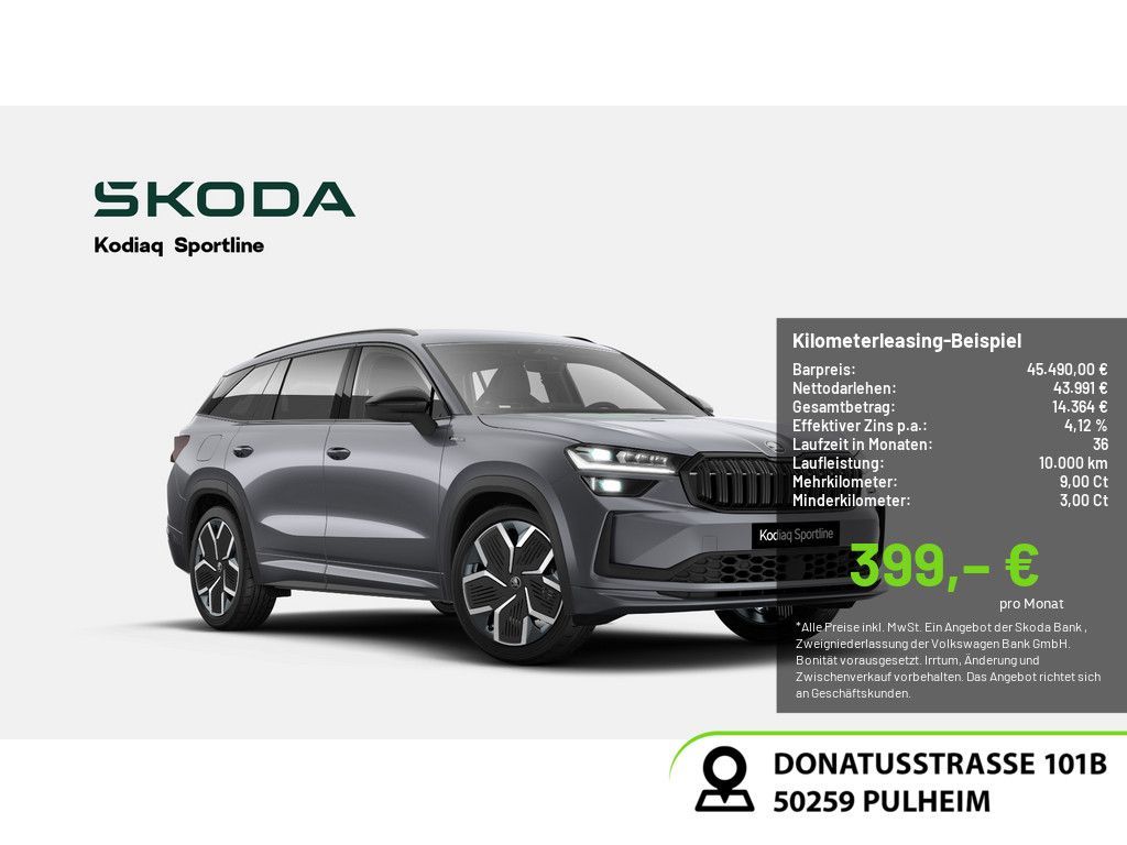 Skoda Kodiaq 1.5 TSI Sportline ACC HUD LED NAVI AHK Leasing