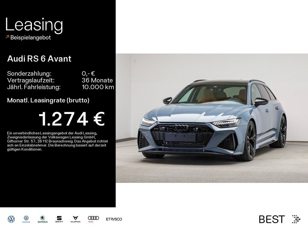 Audi RS 6 Avant HUP*KERAMIK*305KMH*LASER*AHK*PANO Leasing