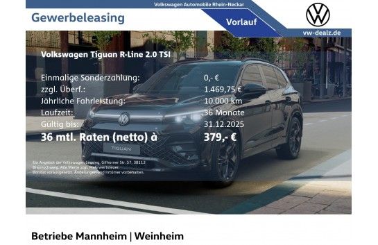 VW Tiguan R-Line 2.0 TSI 4MOTION DSG AHK NAVI Leder Leasing