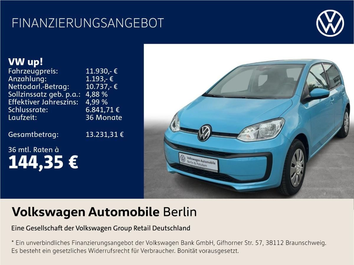 Volkswagen up! 1.0 Klima Radio GRA PDC Leasing