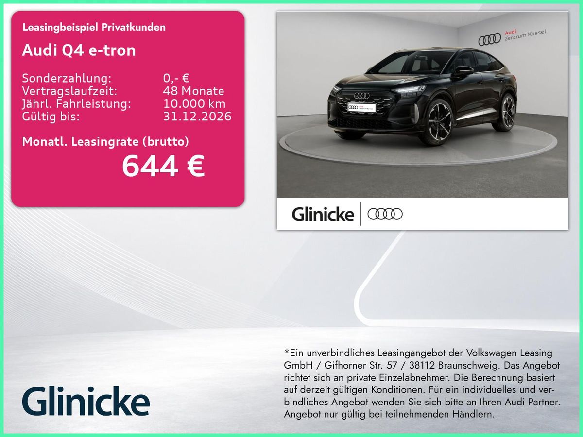 Audi Q4 e-tron Q4 SB e-tron perform. S line Matrix Tech+ 360° Leasing