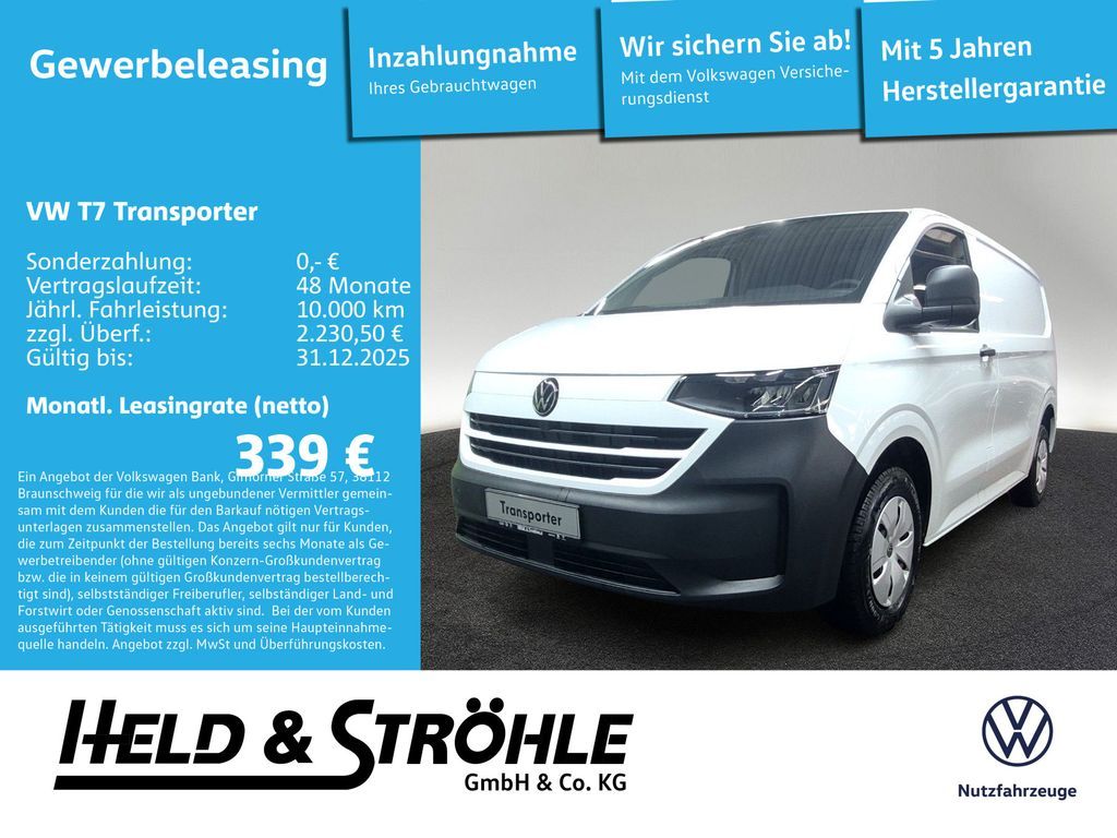Volkswagen T7 Transporter Kasten 2.0 TDI AHK KLIMA !AKTION! Leasing