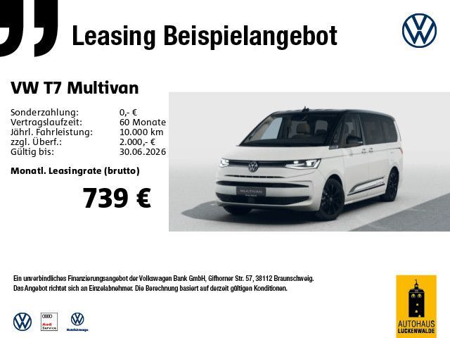 Volkswagen T7 Multivan 2.0 TDI Edition LÜ DSG *AHK*360°* Leasing