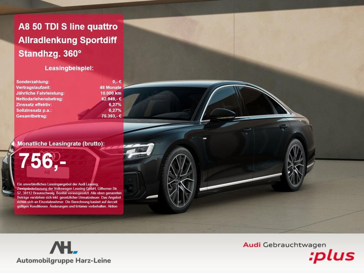 Audi A8 50 TDI S line quattro Allradlenkung Sportdiff Standhzg. 360° Leasing