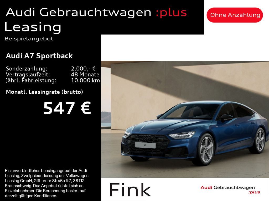Audi A7 Sportback 45 TFSI S line Matrix AHK B&O Leasing