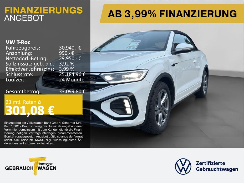 Volkswagen T-Roc Cabrio 1.5 TSI DSG R-LINE AHK NAVI LED SIT Leasing