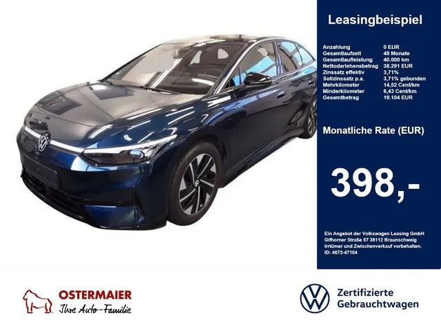 Volkswagen ID.7 PRO 286PS KAMERA.NAVI.HUD.LKRD-HZG.SHZ