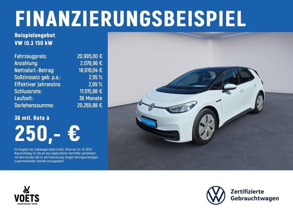 Volkswagen ID.3   150 kW Pro Performance 150 kW LED+NAVI+PD Leasing