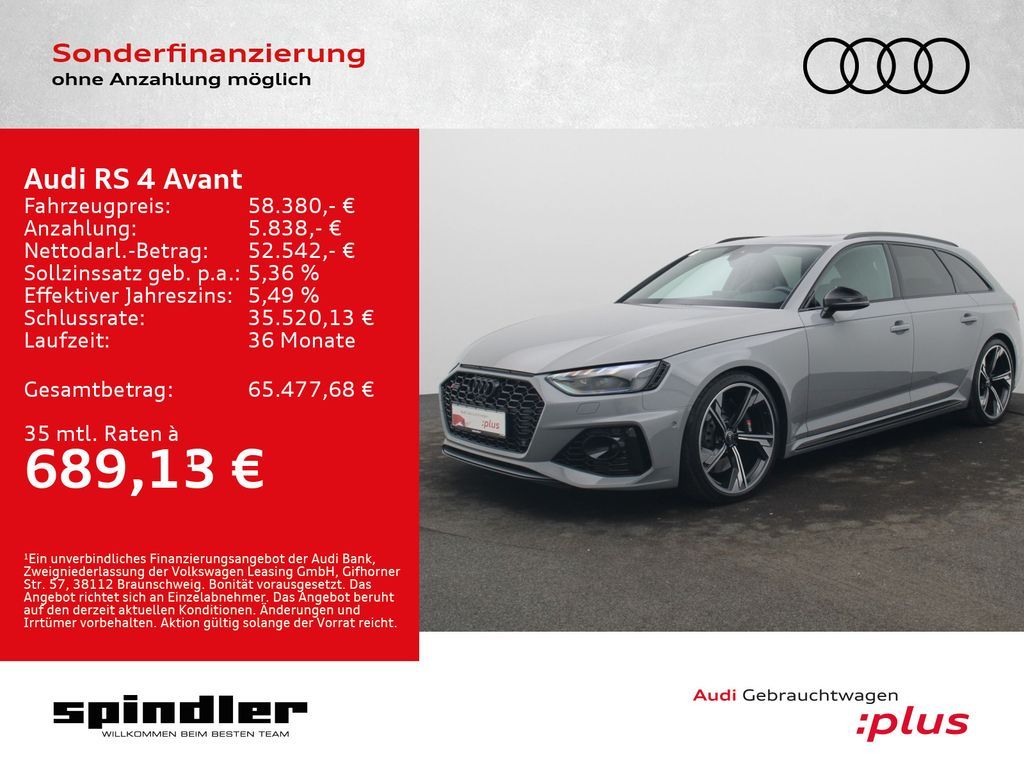 Audi RS 4 Avant TFSI quattro/ Vmax280, Pano, HuD, B&O Leasing