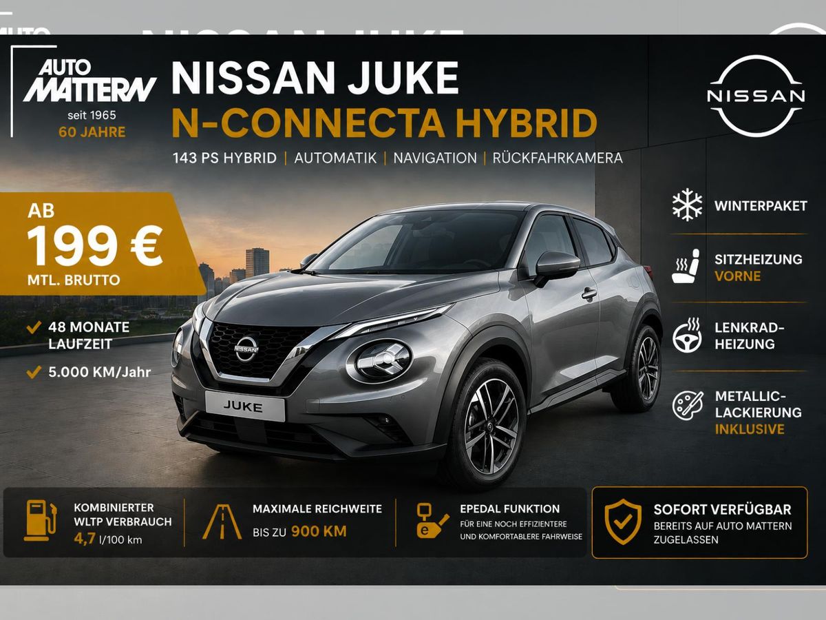 Nissan Juke N-Connecta Hybrid | Winterpaket | Navigation | Sitzheizung | Lenkradheizung | Rückfahrkamera Leasing