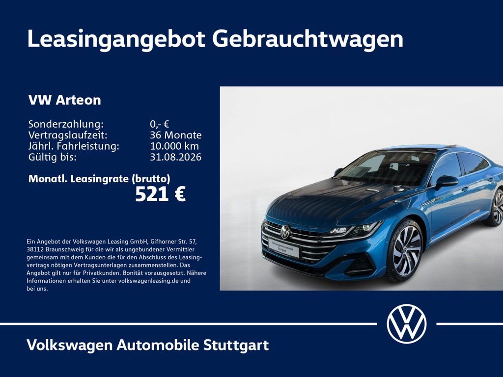 Volkswagen Arteon R-Line 2.0 TDI DSG Navi Kamera Pano AHK Leasing