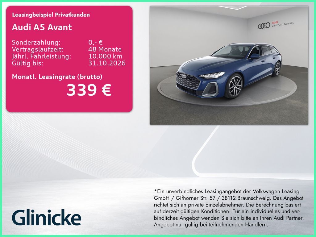 Audi A5 Av. TFSIe qu. S line LED Kam. Navi Standklima Leasing