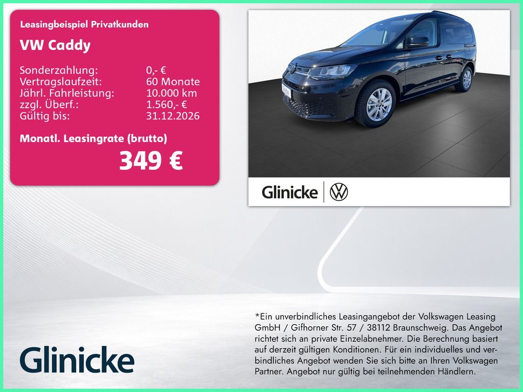 Volkswagen Caddy Life 2.0 TDI Climatr. AHK Kamera LMF PDC Leasing