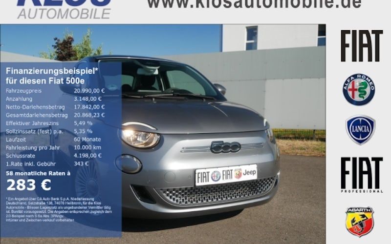 Fiat 500-elektro Limousine 42 KWh 3dr Kauf
