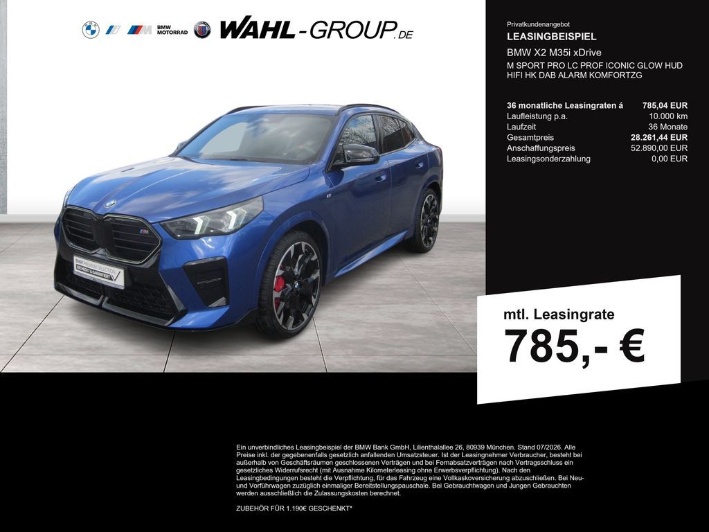 BMW X2 M35i xDrive M SPORT PRO LC PROF ICONIC GLOW H Leasing