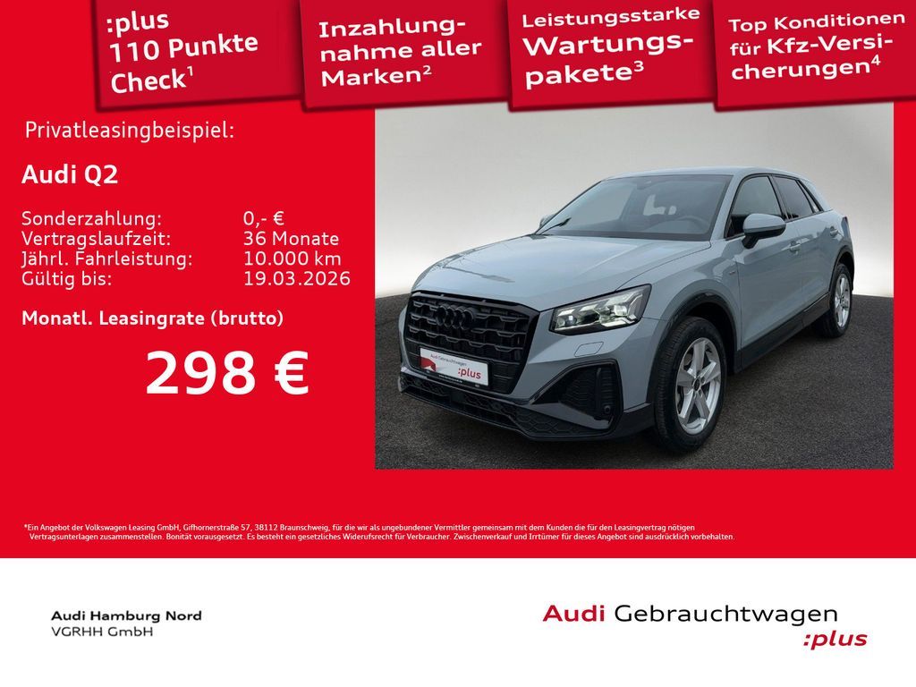 Audi Q2 35 TFSI S line S tronic Matrix AHK Nav Kamera Leasing