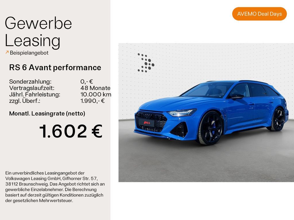Audi RS 6 Avant performance *EXCLUSIVE*B&OADV*UPE205 Leasing