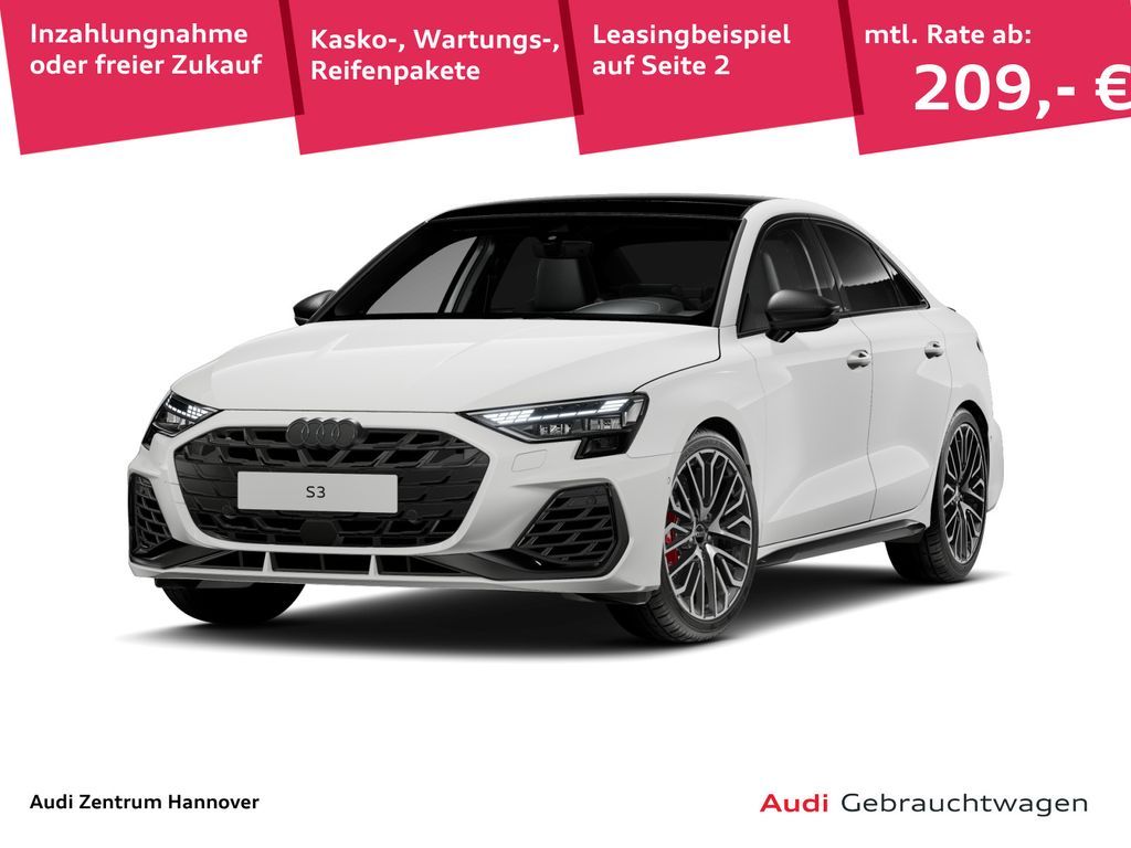 Audi S3 Limousine 2.0 TFSI Pano SONOS Kamera Navi LED Leasing