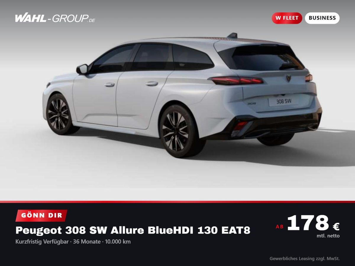 Peugeot 308 Diesel 130 EAT8 ALLURE SW - kurzfristig verfügbar Leasing