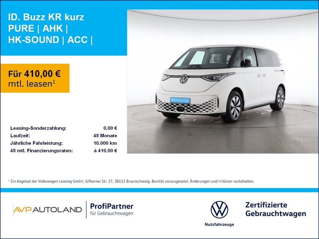 Volkswagen ID. Buzz KR kurz PURE | AHK | HK-SOUND | ACC | Leasing