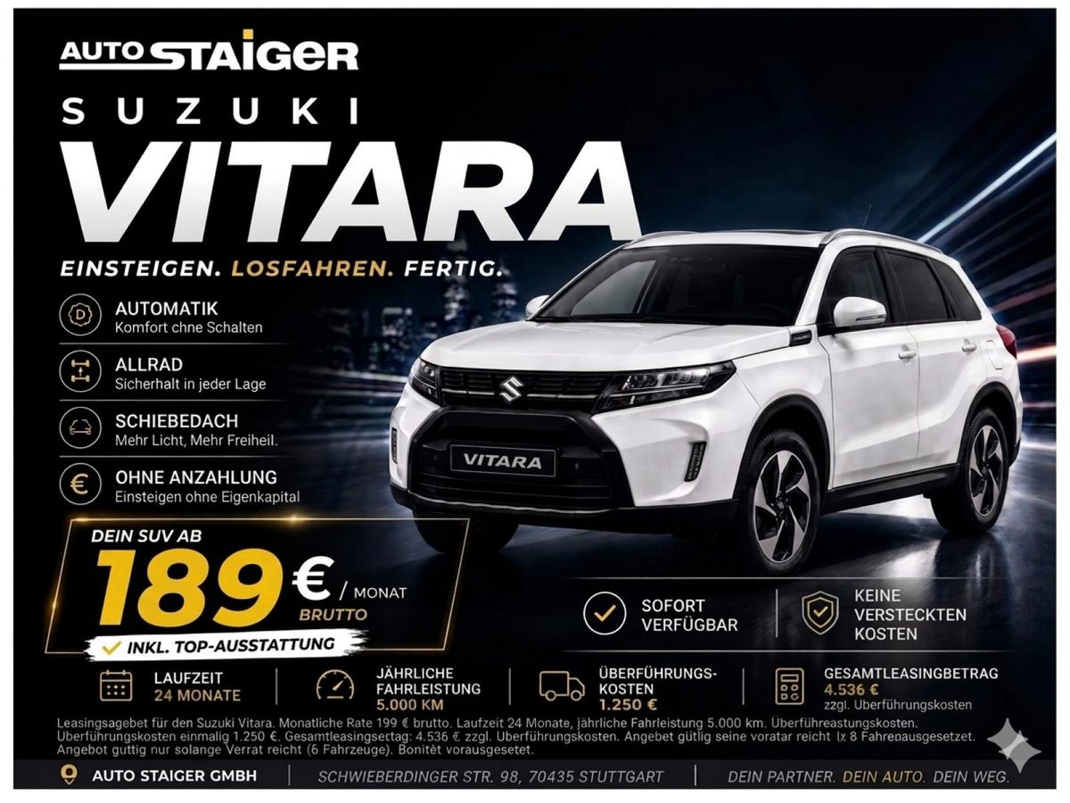 Suzuki Vitara Comfort+🔥Allrad🚗Automatik🔥Vollausstattung🔥 Leasing