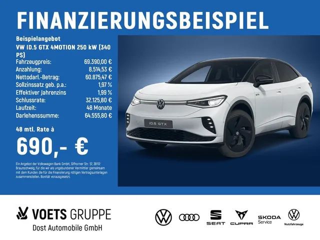 Volkswagen ID.5 GTX 4MOTION 250 kW (340 PS) AHK+WKR+IQ.DRIV
