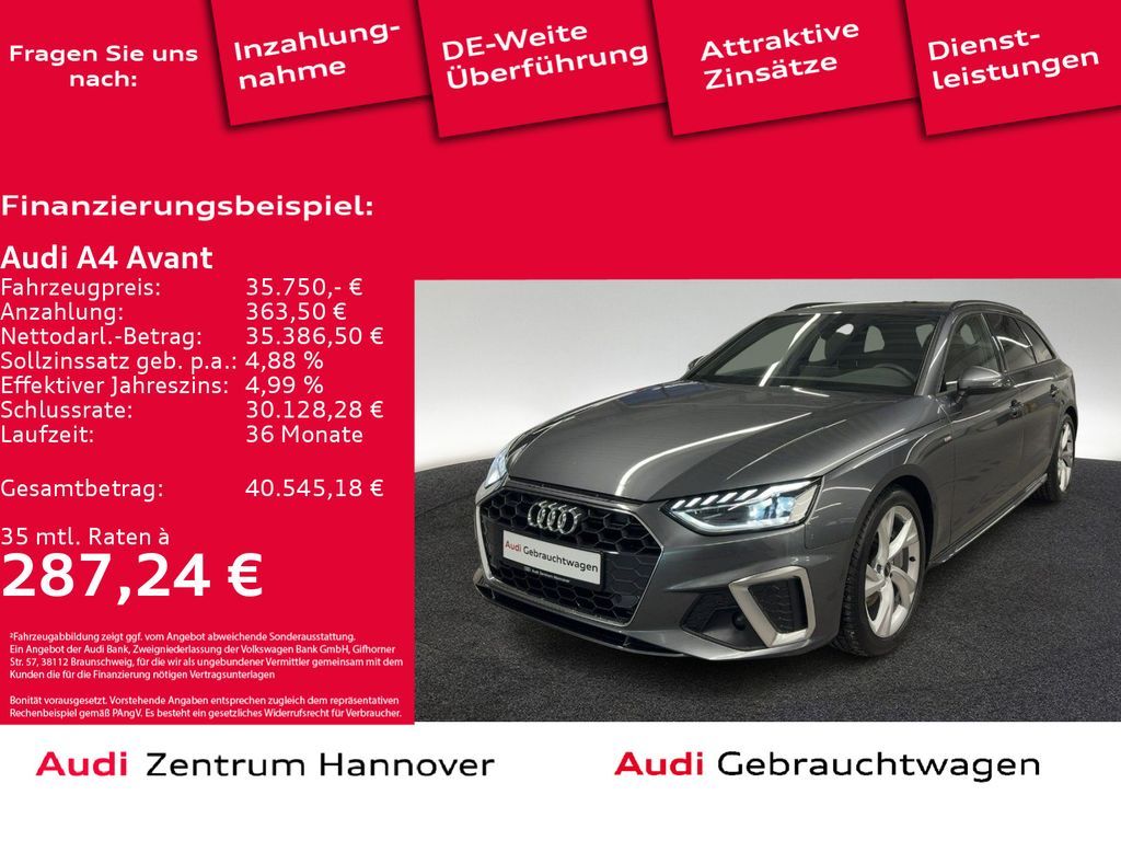 Audi A4 Avant S line 40 TFSI Pano Kamera Navi virtual Leasing