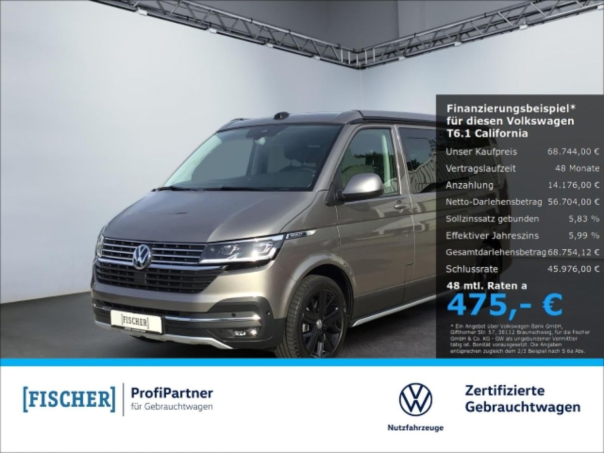 Volkswagen T6.1 California Ocean Anschlussgarantie 2.0 TDI DSG Markise StdHZG Navi  LED Leasing