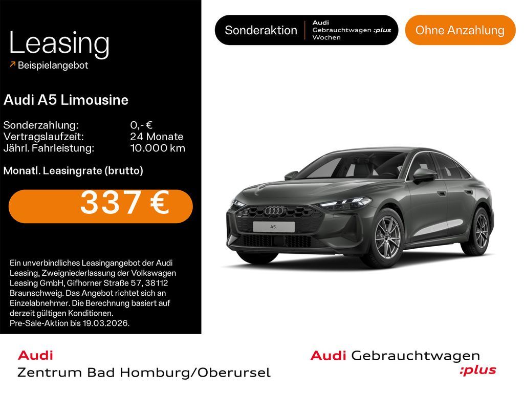 Audi A5 Limousine TDI*Navi*Matrix*Alu*PDC*Virtual Coc Leasing