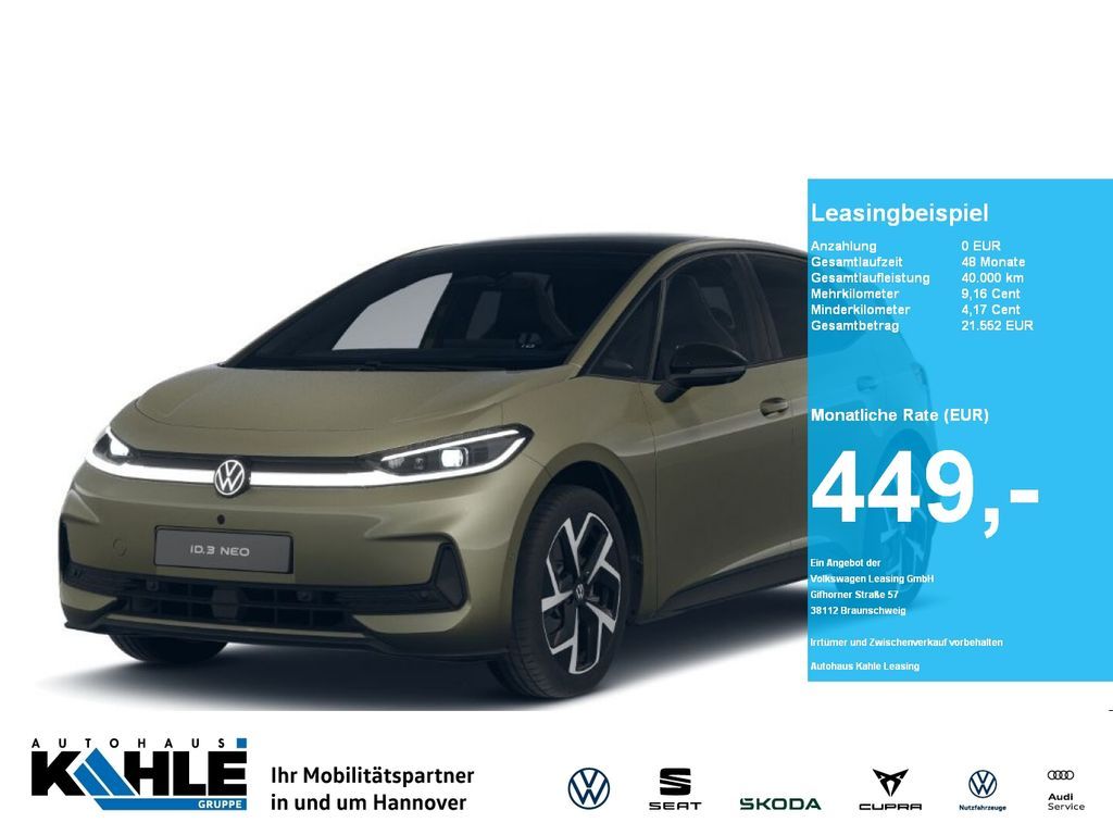 Volkswagen ID.3 Neo Style 58 kWh CarPlay Pano Matrix CCS Leasing
