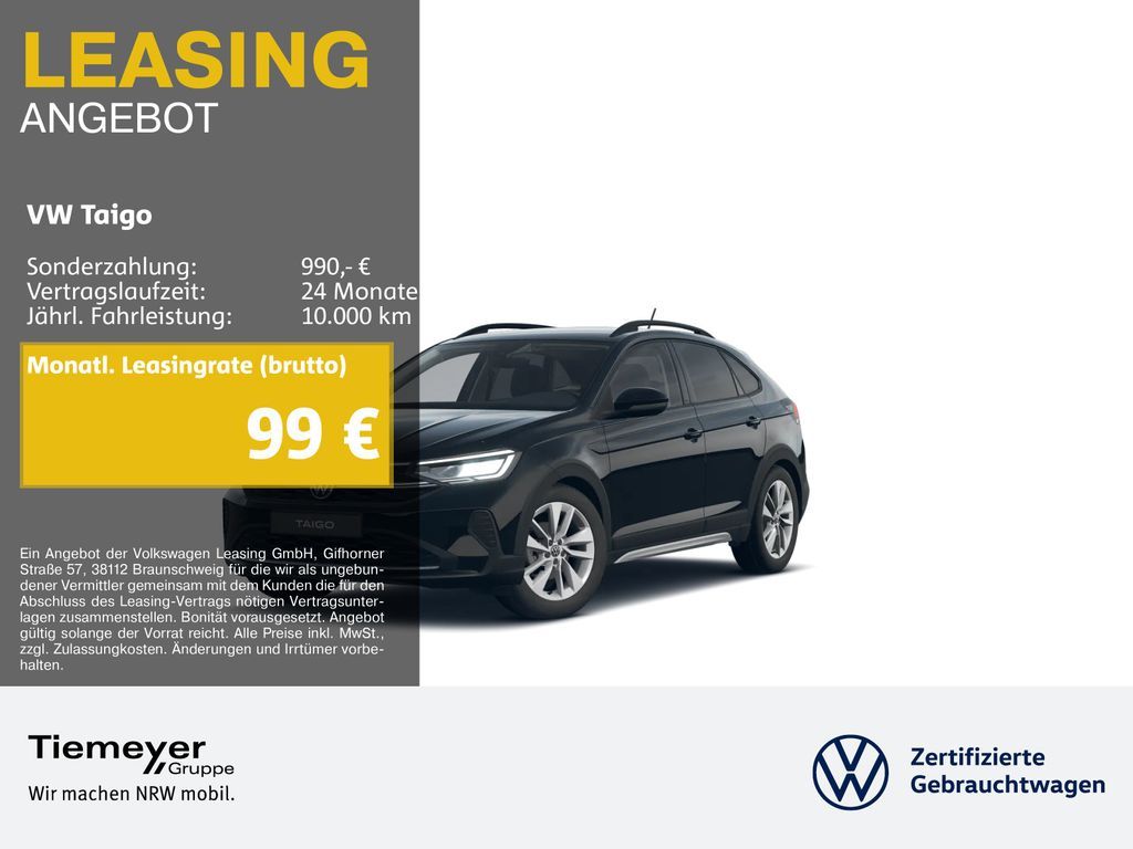 Volkswagen Taigo 1.0 TSI LIFE NAVI LED SITZHZG PDC Leasing
