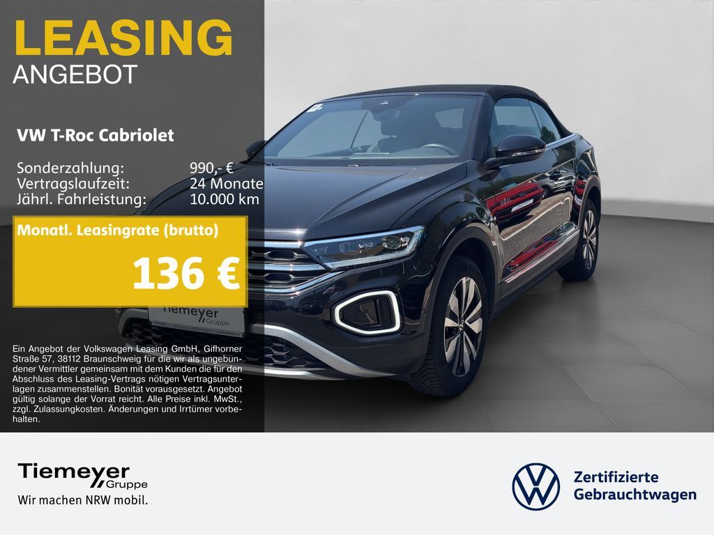 Volkswagen T-Roc Cabrio 1.0 TSI GOAL NAVI KAMERA APP-CON Leasing