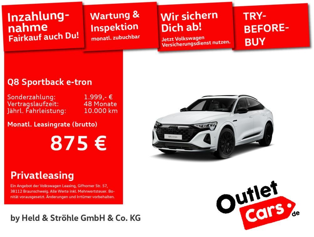 Audi Q8 e-tron Sportback S-Line 50 qu 21 AHK HuD PANO Leasing