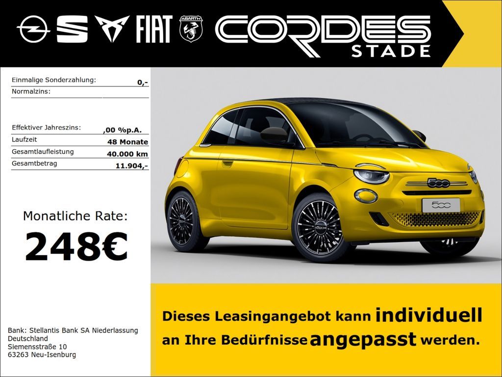 Fiat 500C Hybrid Cabrio LA PRIMA SHZ, PDC, uvm Leasing