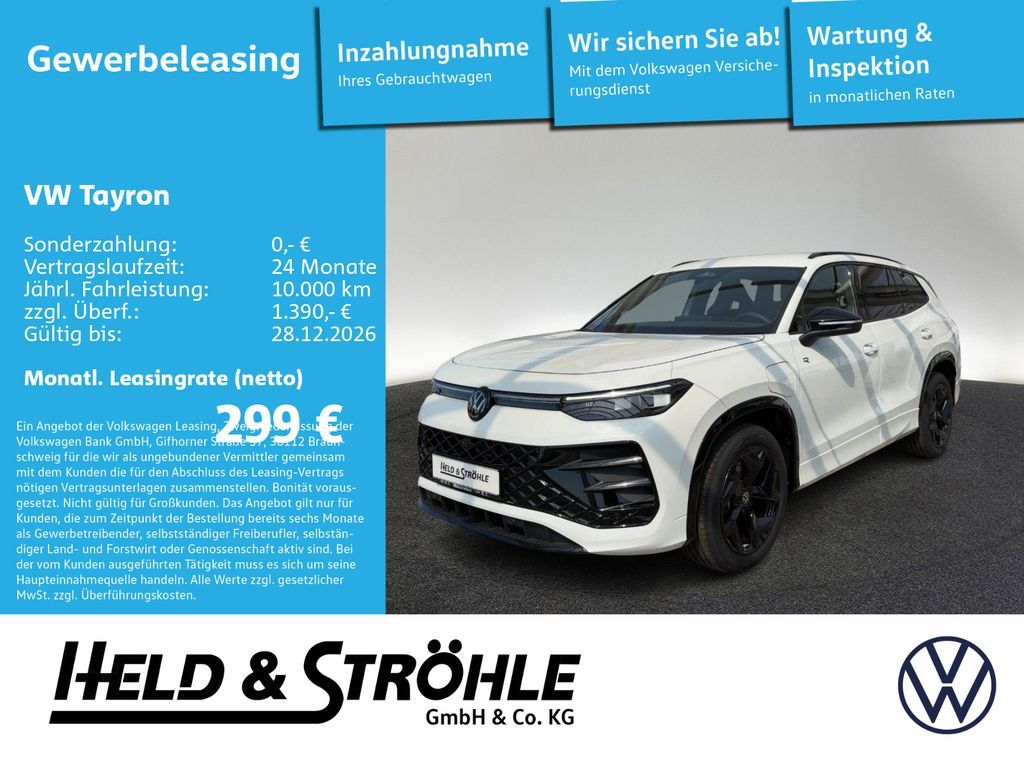 Volkswagen Tayron R-Line 1,5eHybrid DSG AHK WKR BLK NAVI Leasing