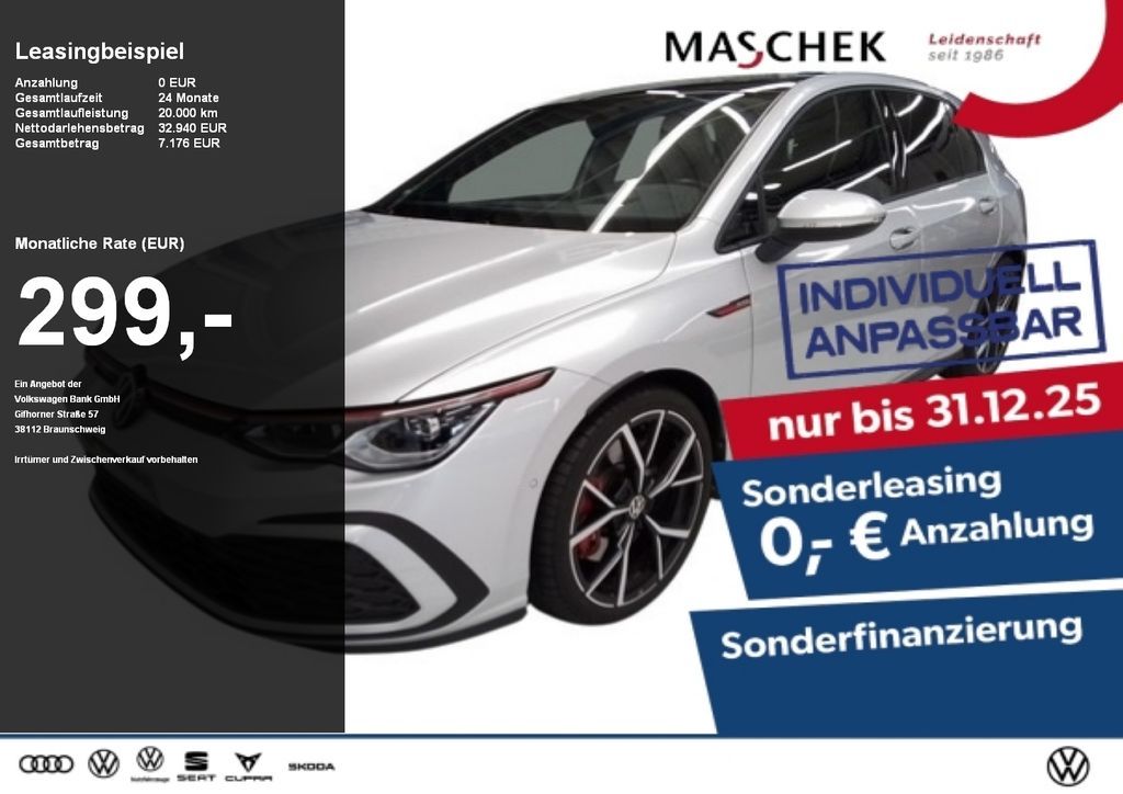 Volkswagen Golf GTI 2.0 TSI IQ.Light Pano HK LM19 HUD RearV Leasing