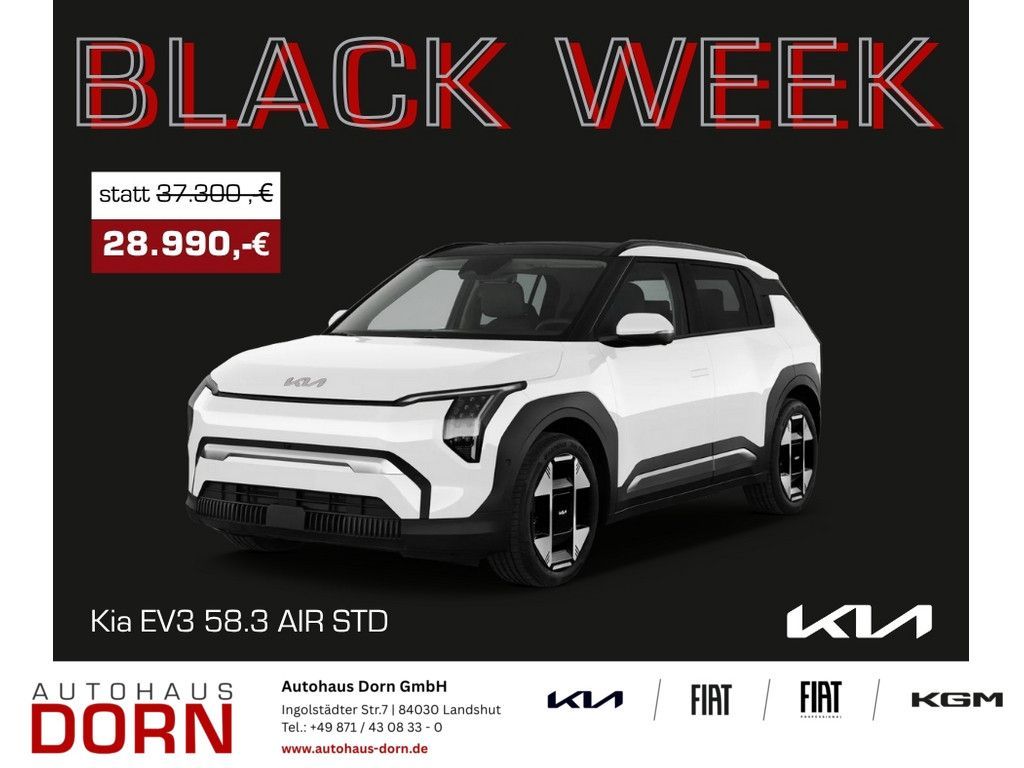 Kia EV3 58.3 kWh Air Navi Klima Rückfahrkamera uvm. Leasing