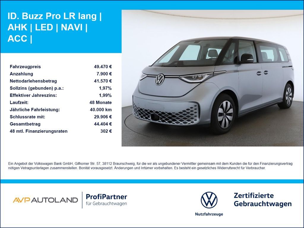 Volkswagen ID. Buzz Pro LR lang | AHK | LED | NAVI | ACC | Leasing
